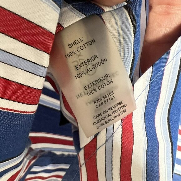 Tommy Hilfiger nautical Striped Peplum Top SMALL red Blue Sleeveless - Picture 10 of 12